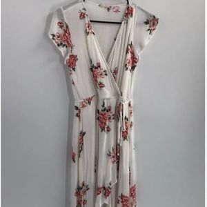 Altar’d State Floral Hi-lo Maxi Dress White Floral Design Size M
